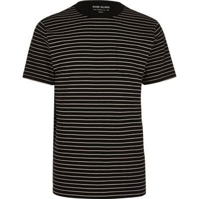 Navy blue stripe regular fit T-shirt